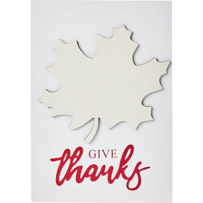 null Planche décorative avec feuille d’automne – Give Thanks 1 ea, 6,00 $/1ch