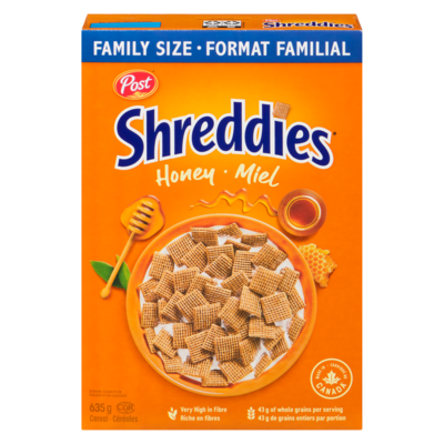 Post Miel Shreddies format familial 635 g, 0,94 $/100g