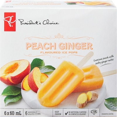 President's Choice Peach Ginger Flavoured Ice Pops 360 ml, $1.39/100ml