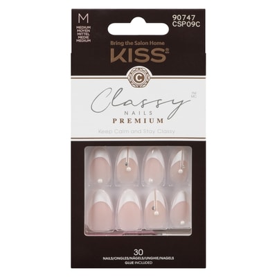 Kiss Classy Premium Nails, 'highlights', White Tipped French, Medium, Almond Shape French 1 ea, $19.99/1ea