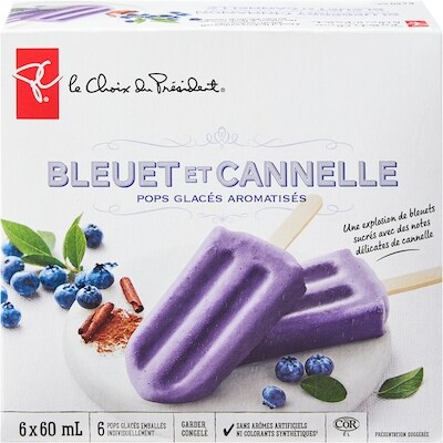 Pops glacés aromatisés bleuet et cannelle