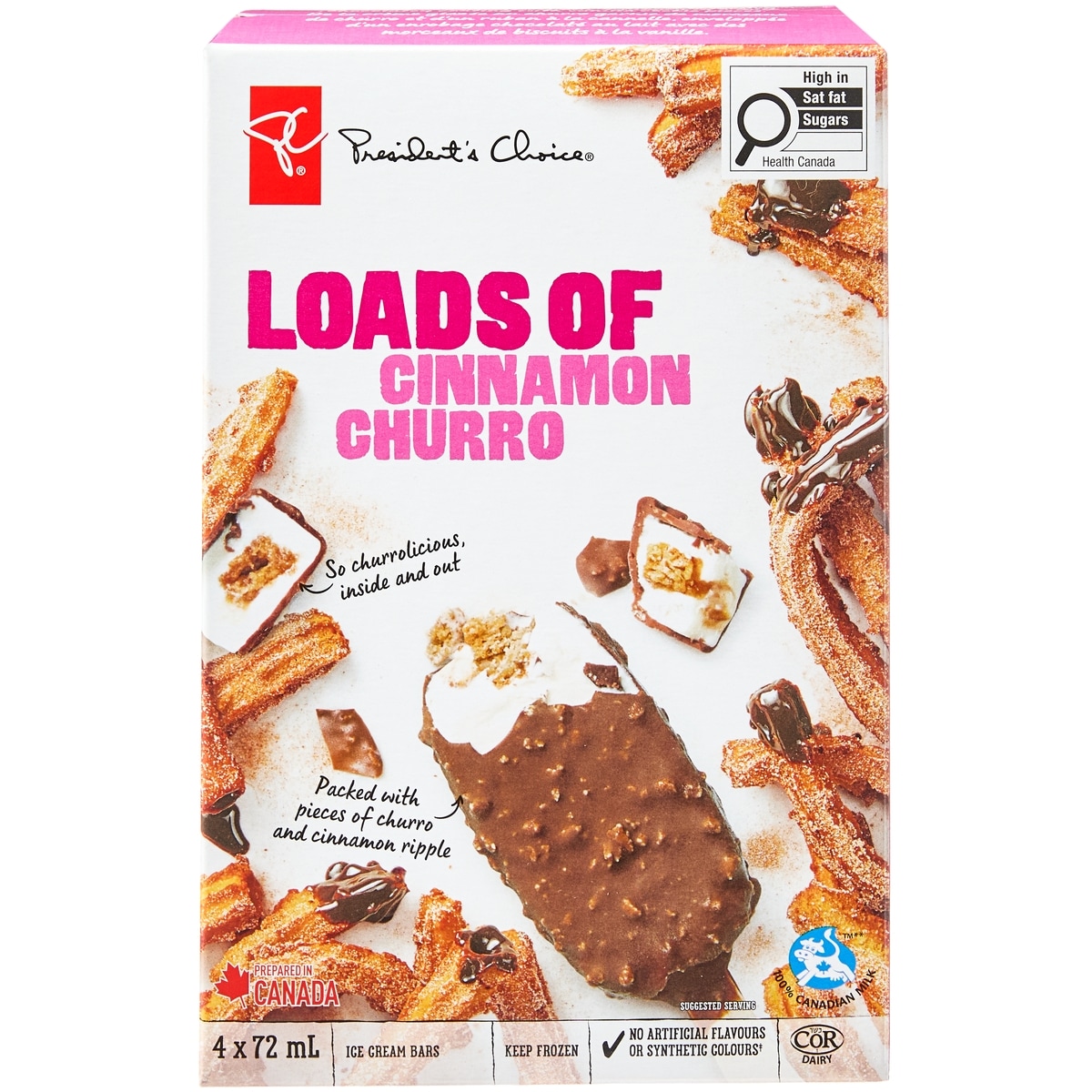 President's Choice Loads of Cinnamon Churro Ice Cream Bar