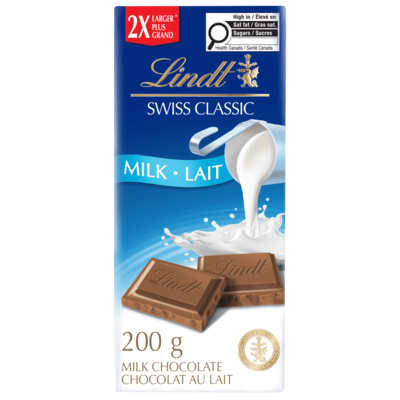 Lindt SWISS CLASSIC Milk Chocolate Bar 200 g, $4.00/100g