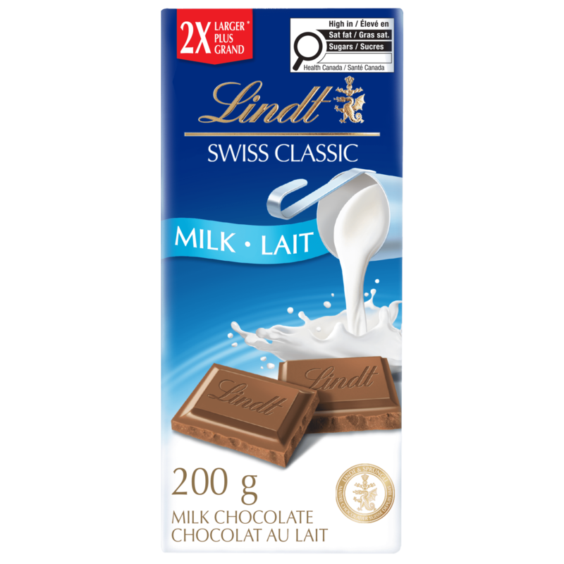 Lindt SWISS CLASSIC Milk Chocolate Bar - 200 g | Real Canadian