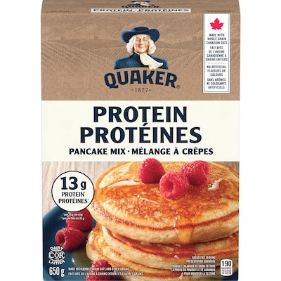 Quaker Babeurre protéine mélange à crêpes  650 g, 1,23 $/100g