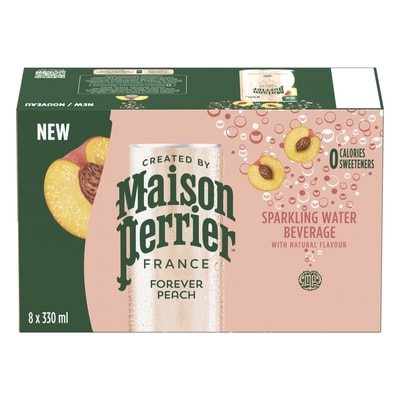 Maison Perrier Sparkling Water Beverage Forever Peach, 8-Pack 8x330.0 ml, $0.30/100ml