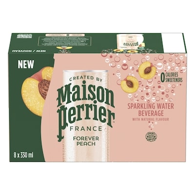 Maison Perrier Boisson à l’eau pétillante Infiniment Pêche 8x330.0 ml, 0,27 $/100ml