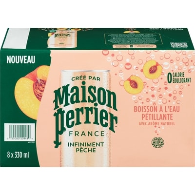 Maison Perrier Boisson à l’eau pétillante infiniment pêche paquet de 8 8x330.0 ml, 0,30 $/100ml