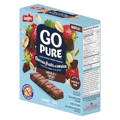 Go Pure Barres aux fruits et à l'avoine, chocolat et fraise