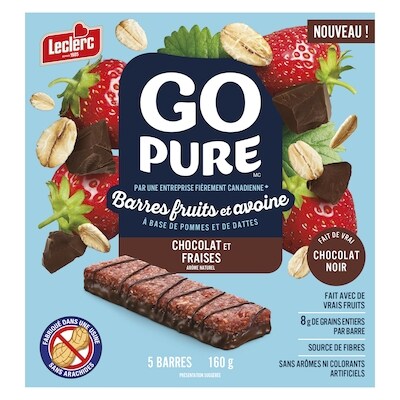 Go Pure Barres aux fruits et à l'avoine, chocolat et fraise