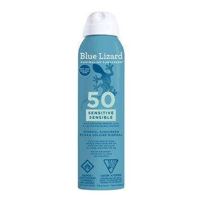 Blue Lizard Sensible Créme Solaire Minérale en Vaporisateur 50FPS 142 g, 14,78 $/100g