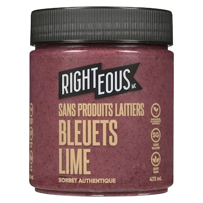 Sorbet authentique sans produits laitiers bleuets lime