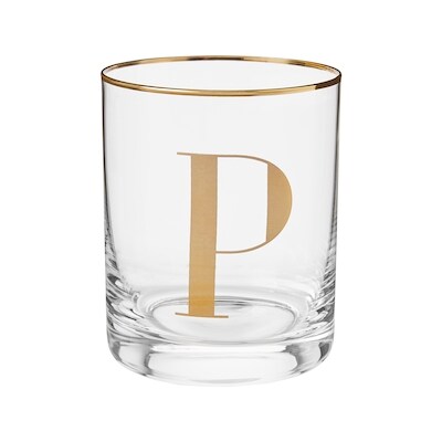 Life at Home Verre à whiskey double avec monogramme – lettre P 1 ea, 8,00 $/1ch