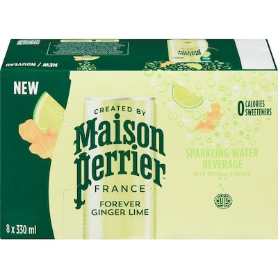 Maison Perrier Forever Ginger Lime, Sparkling Water Beverage, Natural Ginger Lime Flavour, No Calories, No Sweeteners, No Sodium, Sourced & Bottled In France 8x330.0 ml, $0.30/100ml