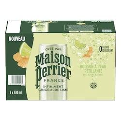 Maison Perrier Boisson à l’eau pétillante Infiniment Gingembre Lime 8x330.0 ml, 0,30 $/100ml
