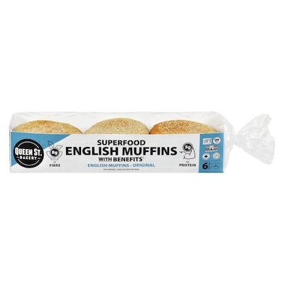Queen St. Bakery Superfood English Muffins Original 80 g, $11.88/100g