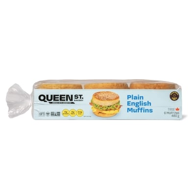Queen St. Bakery Muffins Anglais Nature 480 g, 1,98 $/100g