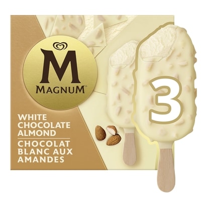 Magnum Barre de Crème Glacée Chocolat Blanc aux Amendes fait avec du chocolat blanc gourmet 3x85.0 ml, 1,96 $/100ml