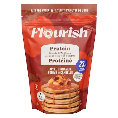 Flourish Protein Pancake & Waffle Mix, Apple Cinnamon 430 g, $2.90/100g