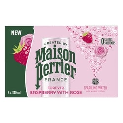Maison Perrier Sparkling Water Beverage Forever Raspberry with Rose 8x330.0 ml, $0.32/100ml