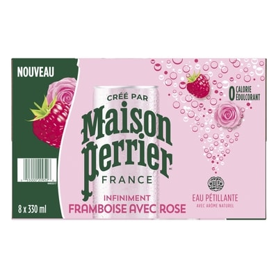 Maison Perrier Boisson à l’eau pétillante Infiniment Framboise avec rose 8x330.0 ml, 0,32 $/100ml
