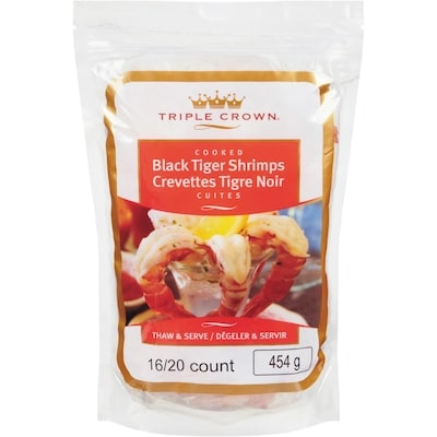 null Cooked Black Tiger Shrimps 16/20 454 g, $4.84/100g