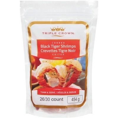 null Cooked Black Tiger Shrimps 26/30 454 g, $4.18/100g