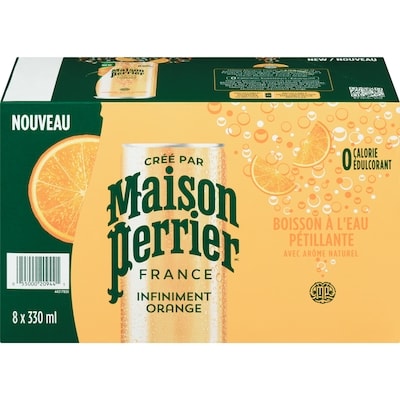 Maison Perrier Boisson à l’eau pétillante infiniment orange paquet de 8 8x330.0 ml, 0,30 $/100ml