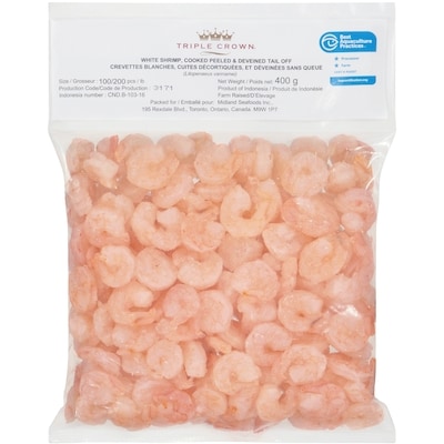 null Cooked Shrimp 100/200 400 g, $2.25/100g