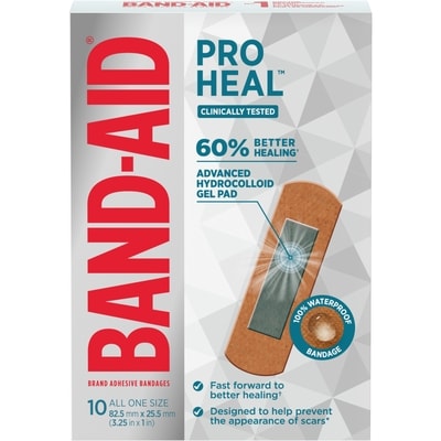 Band-Aid Pro Heal Adhesive Bandages, All One Size 10 ea, $0.80/1ea