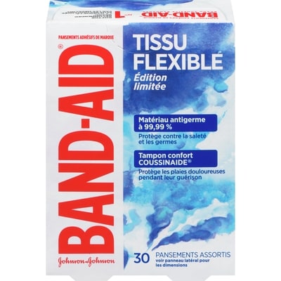 Band-Aid Tissu flexible à motif d'aquarelle 30 ea, 0,22 $/1ch