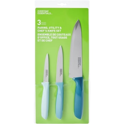 Everyday Essentials Paring, Utility, and Chef's Knife 3 Piece Set 1 ea, $14.00/1ea
