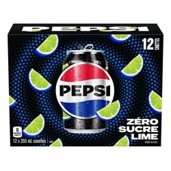 Pepsi Sans Sucre Citron Vert Cola 12x355.0 ml, 0,21 $/100ml