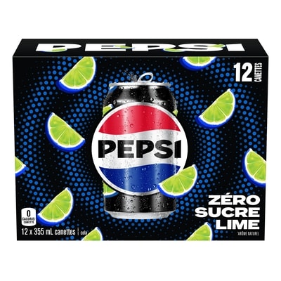 Pepsi Sans Sucre Citron Vert Cola 12x355.0 ml, 0,19 $/100ml