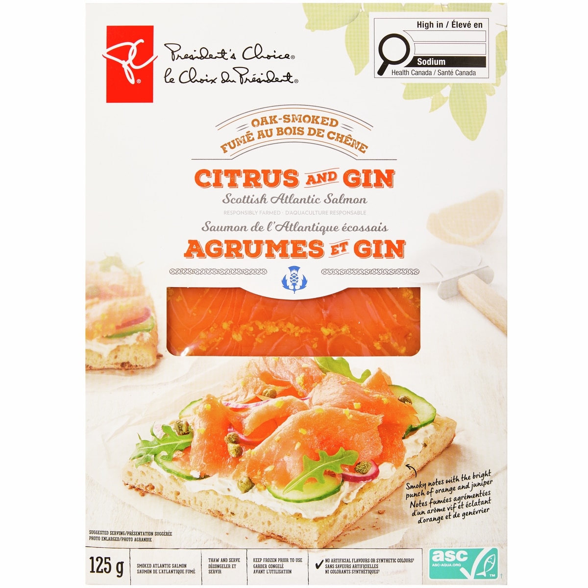 President's Choice Oak-Smoked Citrus and Gin Scottish Atlantic Salmon