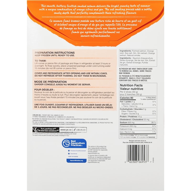 Oak-Smoked Citrus and Gin Scottish Atlantic Salmon