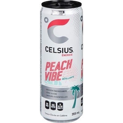 Celsius Peach Vibe paquet de 12 12x355.0 ml, 0,77 $/100ml