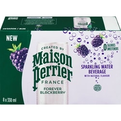 Maison Perrier Forever Blackberry, Sparkling Water Beverage, Natural Blackberry Flavour, No Calories, No Sweeteners, No Sodium, Sourced & Bottled In France 8x330.0 ml, $0.32/100ml