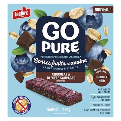 Go Pure Barres aux fruits et à l'avoine, chocolat et bleuet sauvage