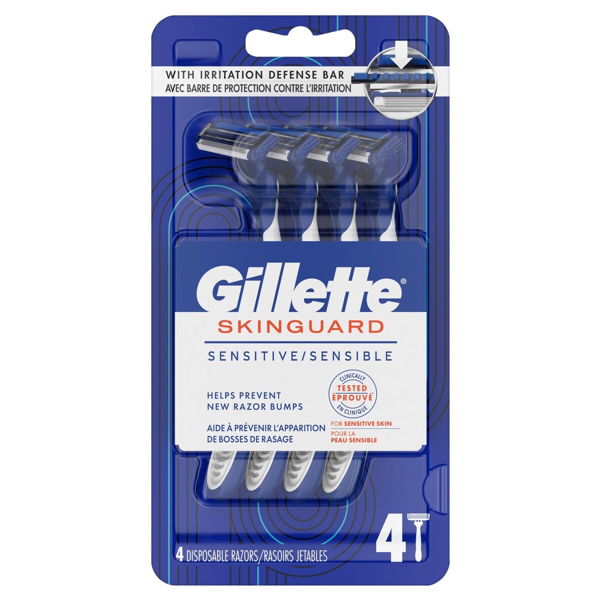 Gillette Rasoirs jetables ProtègePeau pour hommes, 4unités 4 ea, 2,87 $/1ch