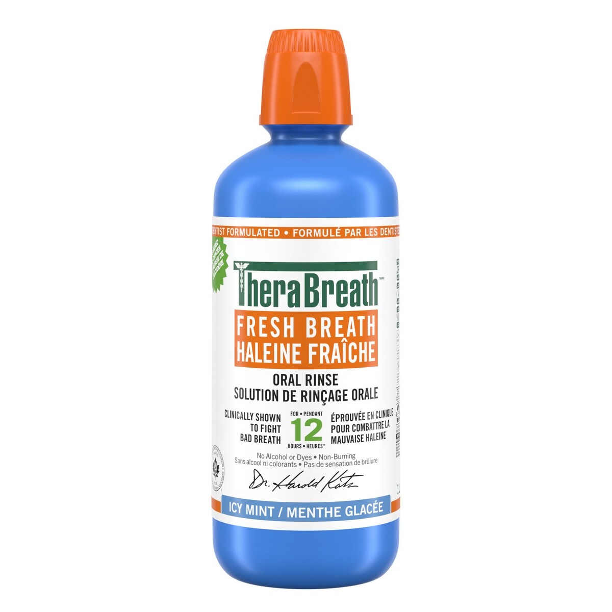 TheraBreath Mente Glacée Haleine Fraîche Solution de Rinçage Orale 1 l, 2,20 $/100ml