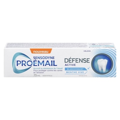Sensodyne Dentifrice défense active blanchissant menthe vive 75 ml, 9,99 $/100ml