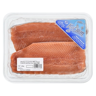 Kol Yam Rainbow Trout Fillets, Skin-On 454 g, $3.30/100g