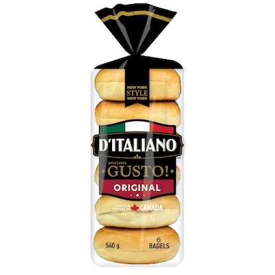 D’Italiano Gusto! Original 6 bagels 540 g, 0,98 $/100g