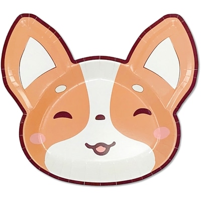 Tomo Kawaii 8ct Dorgi Shaped Plates 1 ea, $3.00/1ea