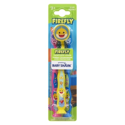 Firefly Baby Shark 3 Toothbrushes With 1 Cover 3+ Soft Value Pack+Cover 1 ea, $5.99/1ea