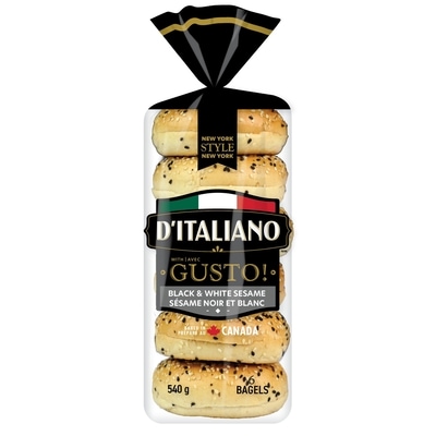 D'Italiano Gusto! Black & White Sesame Bagels 540 g, $0.98/100g