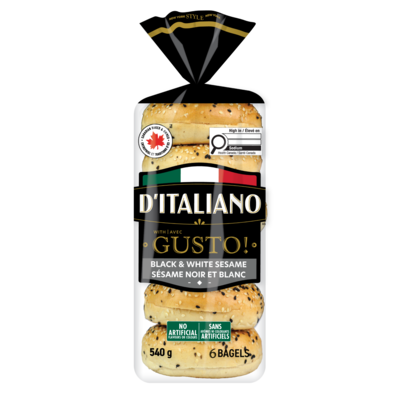 D'Italiano Gusto! Black & White Sesame Bagels 540 g, $0.98/100g