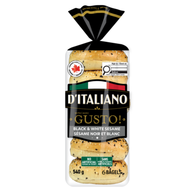 D'Italiano Gusto! Black & White Sesame Bagels 540 g, $0.97/100g