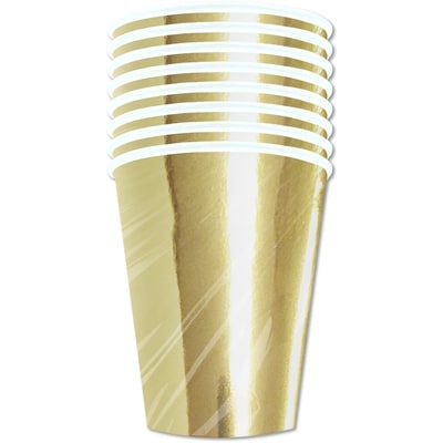 Tomo Gobelets en papier Occasion 8ct dorés 8 ea, 0,31 $/1ch